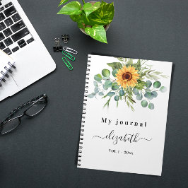 Caderno Espiral Sunflower eucalyptus greenrey - nome do script not