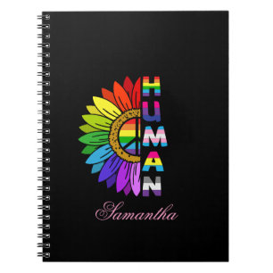 Caderno Espiral Sunflower Human in Rainbow Color   LGBTQ   Orgulho