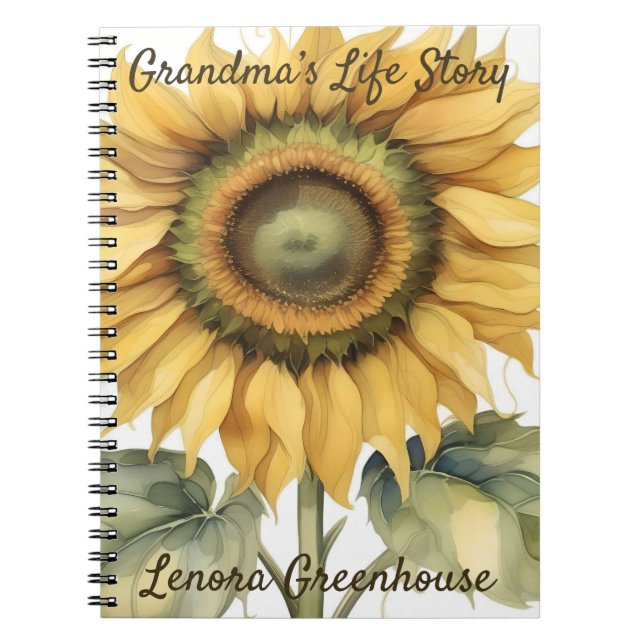Caderno Espiral Sunflower Journal Grandma’s Life Story, Sunflower  (Frente)