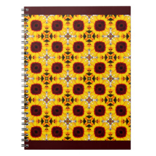 Caderno Espiral Sunflower Tile Pattern Notebook