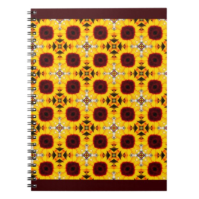 Caderno Espiral Sunflower Tile Pattern Notebook (Frente)