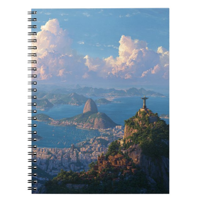 Caderno Espiral Sunlit Rio Cristo o notebook do Redentor (Frente)