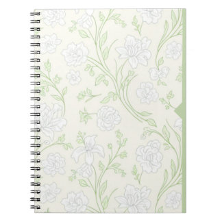 Caderno Espiral Sunny Yellow Floral Journal Cheerful White Flowers