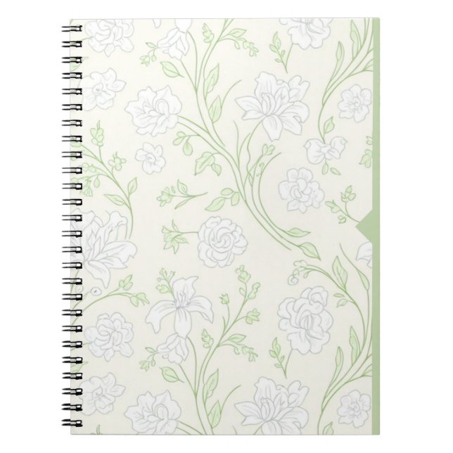 Caderno Espiral Sunny Yellow Floral Journal Cheerful White Flowers (Frente)