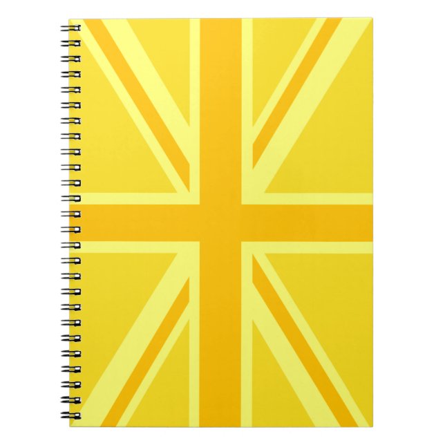 Caderno Espiral Sunny Yellow Union Jack British Flag Decor (Frente)