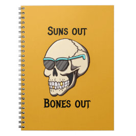 Caderno Espiral Suns Out Bones Out Skull Spiral Notebook