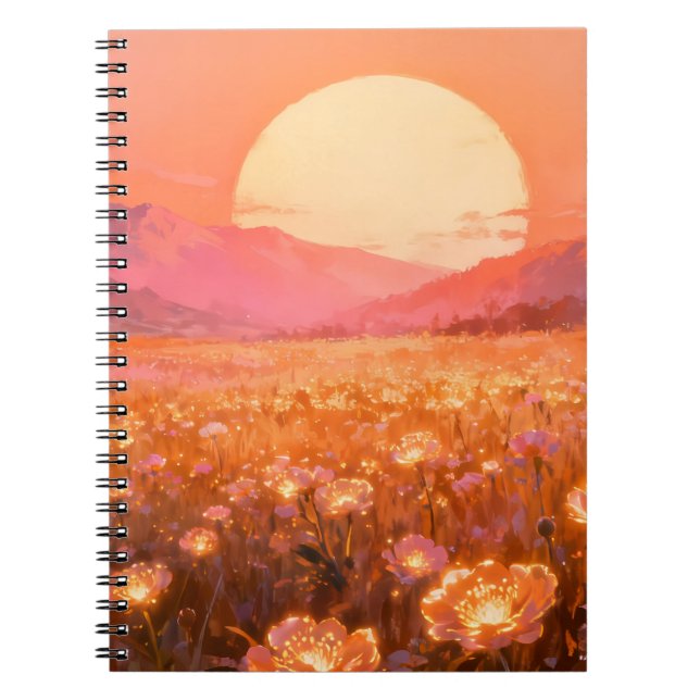 Caderno Espiral Sunset Bloom (Frente)