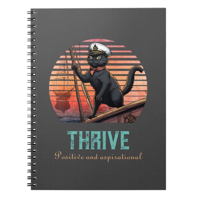 Caderno Espiral Sunset de Gato Negro: Uma Viagem para prosperar (Frente)