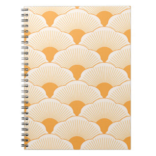 Caderno Espiral Sunset, laranja tonal, textura concreta