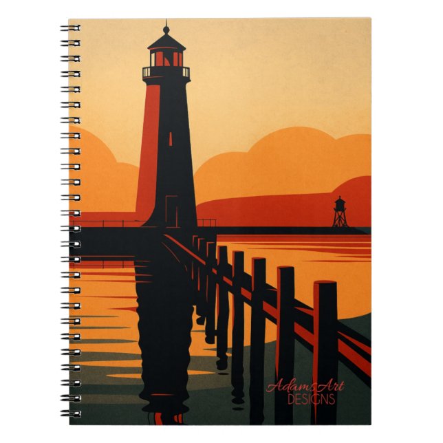 Caderno Espiral Sunset Lighthouse Silhouette (Frente)