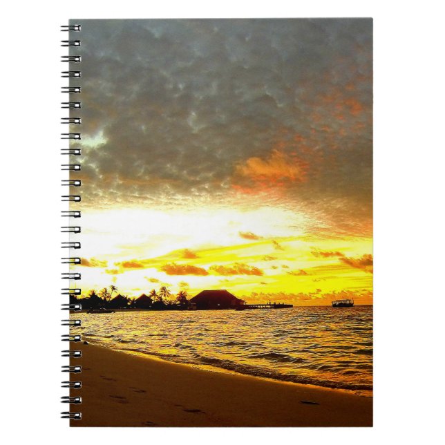 Caderno Espiral Sunset Over Maldives (Frente)