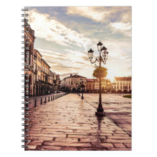 Caderno Espiral Sunset over quadrado em Padova, Itália