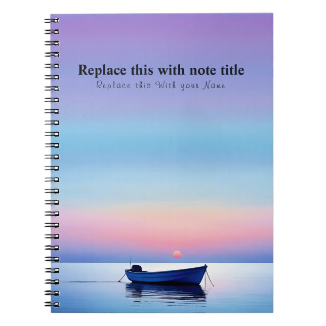 Caderno Espiral Sunset Personalizado Do Oceano (Frente)