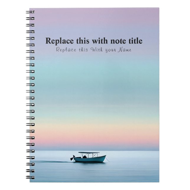 Caderno Espiral Sunset Personalizado Do Oceano (Frente)
