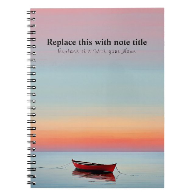 Caderno Espiral Sunset Personalizado Do Oceano (Frente)
