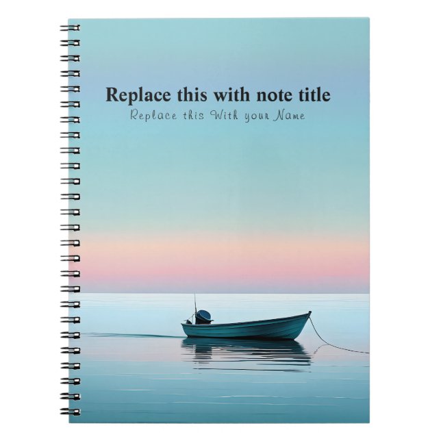 Caderno Espiral Sunset Personalizado Do Oceano (Frente)