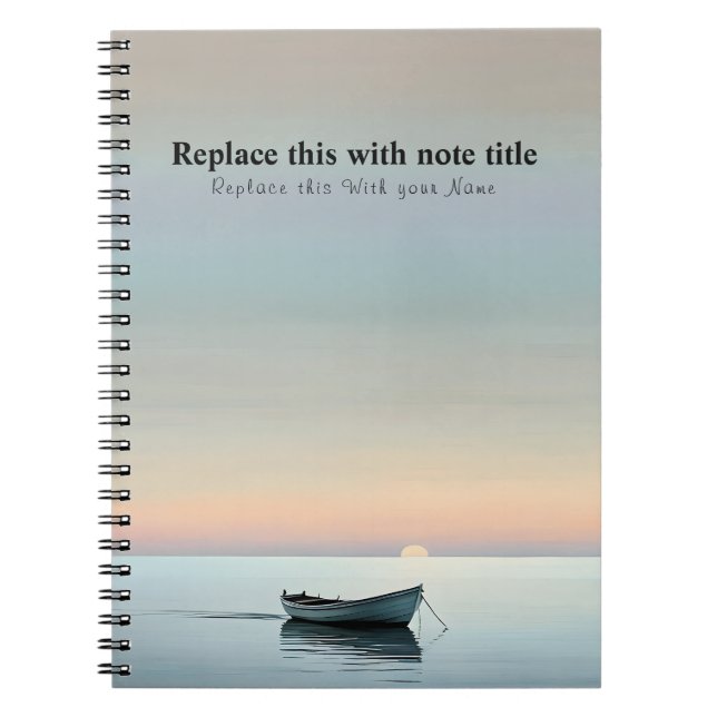 Caderno Espiral Sunset Personalizado Do Oceano (Frente)