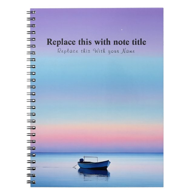 Caderno Espiral Sunset Personalizado Do Oceano (Frente)