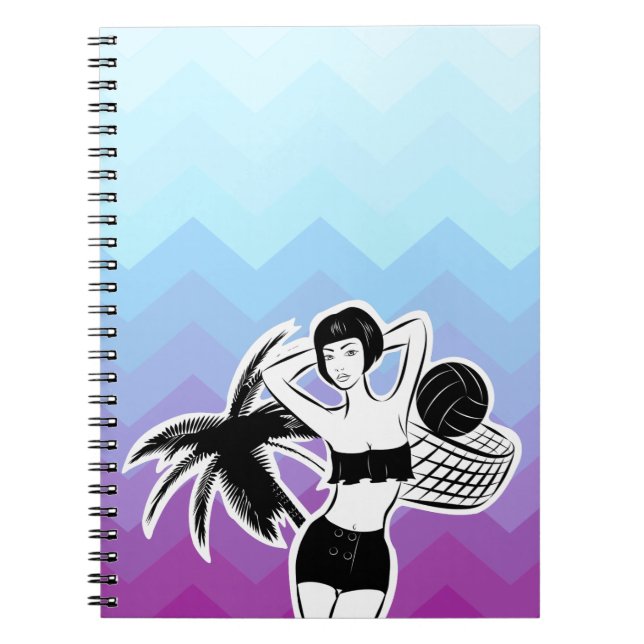 Caderno Espiral Sunset Resort Chevron Impressão (Frente)