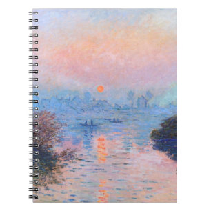 Caderno Espiral Sunset sobre o Seine Claude Monet