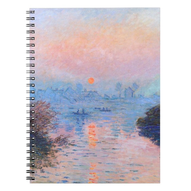 Caderno Espiral Sunset sobre o Seine Claude Monet (Frente)