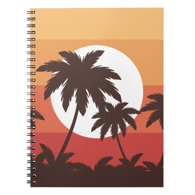 Caderno Espiral Sunset Tropical Palm Beach (Frente)