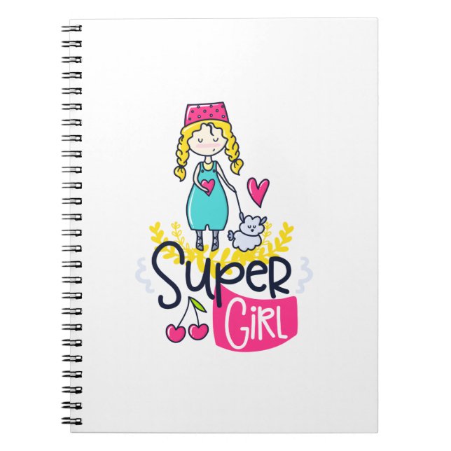 Caderno Espiral Super Garota (Frente)