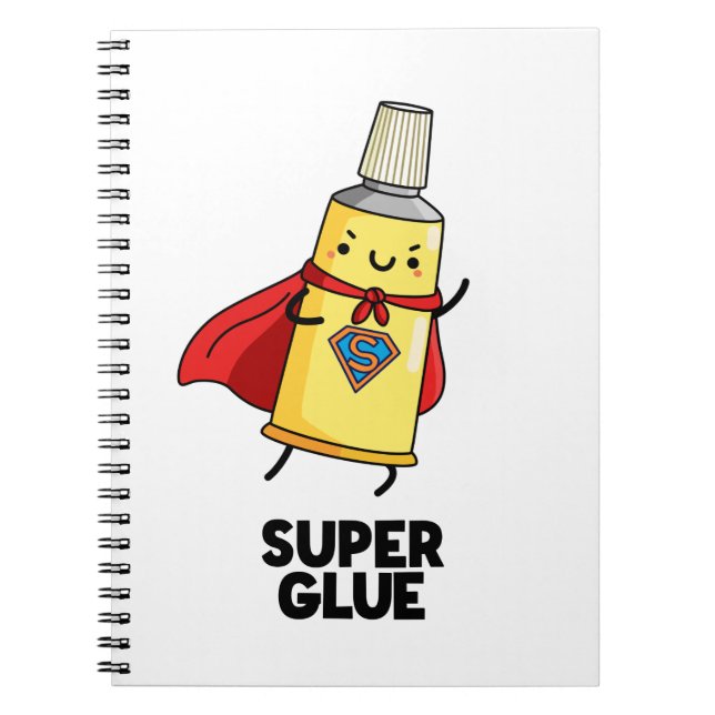 Caderno Espiral Super Glue Funny Super Hero Pun  (Frente)