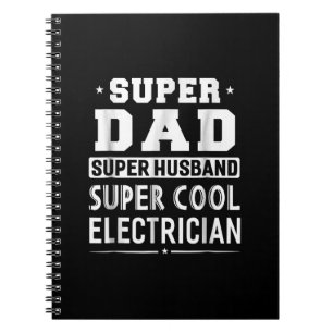 Caderno Espiral Super Pai Super Marido Super Elétrico Mens