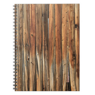 Caderno Espiral Superfície de madeira castanha
