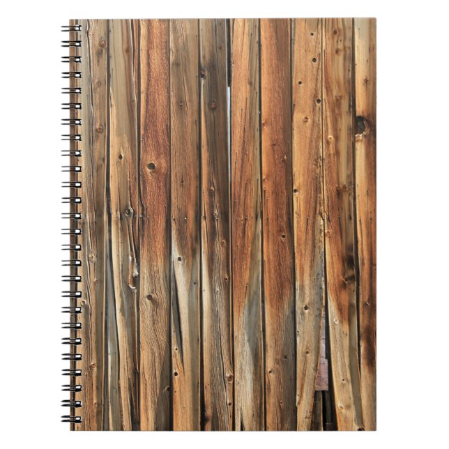 Caderno Espiral Superfície de madeira castanha (Frente)
