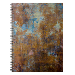 Caderno Espiral Superfície de madeira castanha e rosa
