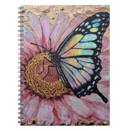 Caderno Espiral Superfície Floral Elegante – Beleza de Flor Textur