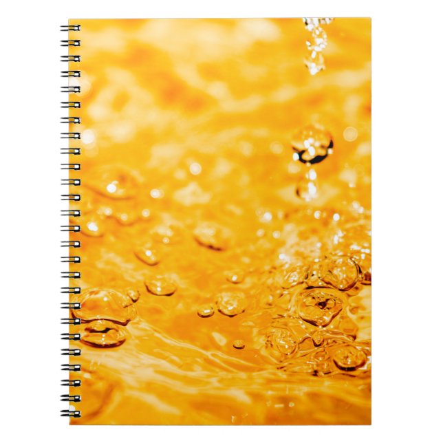 Caderno Espiral Superfície limpa líquida com ondulação de água (Frente)