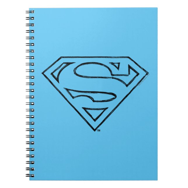 Caderno Espiral Superman S-Shield | Simple Black Outline Logo (Frente)