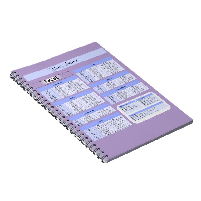 Caderno Espiral Suporte de Mouse de Produtividade - Atalhos do Exc (Lado Direito)