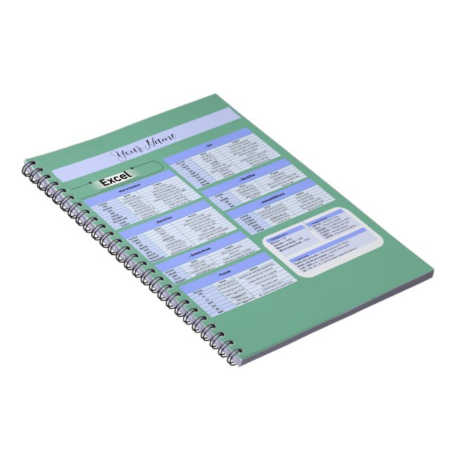 Caderno Espiral Suporte de Mouse de Produtividade - Atalhos do Exc (Lado Direito)