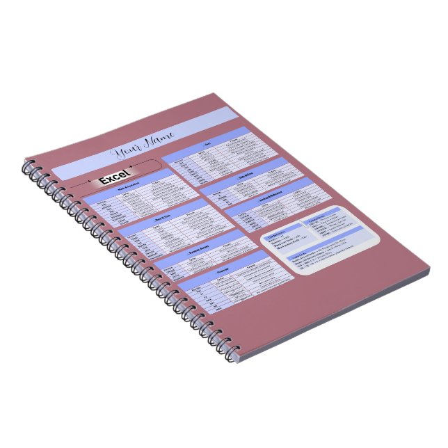 Caderno Espiral Suporte de Mouse de Produtividade - Atalhos do Exc (Lado Direito)