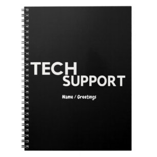 Caderno Espiral Suporte técnico Humor Funny Geeky Presente para En
