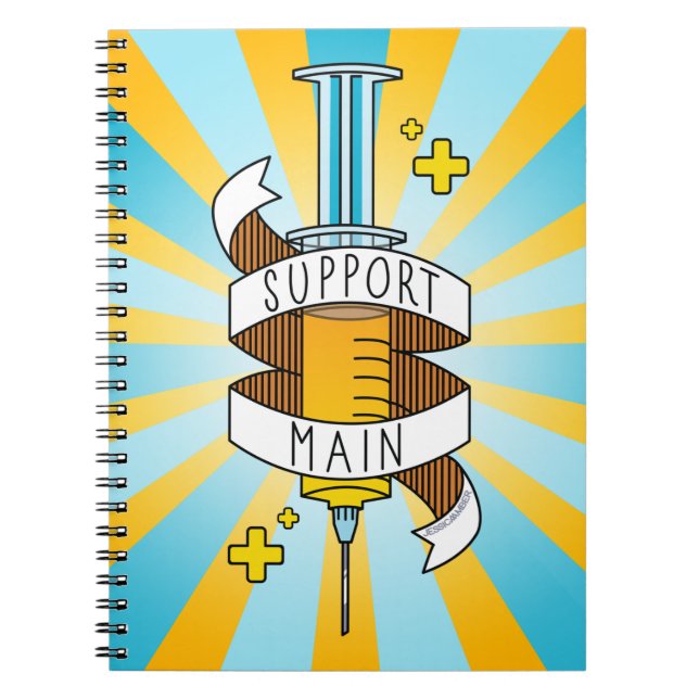 Caderno Espiral Support Main Gamer Yellow Cartoon Syringe (Frente)