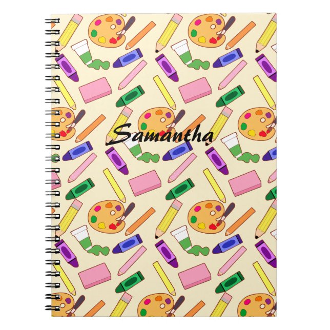 Caderno Espiral Suprimentos Coloridos De Arte (Frente)