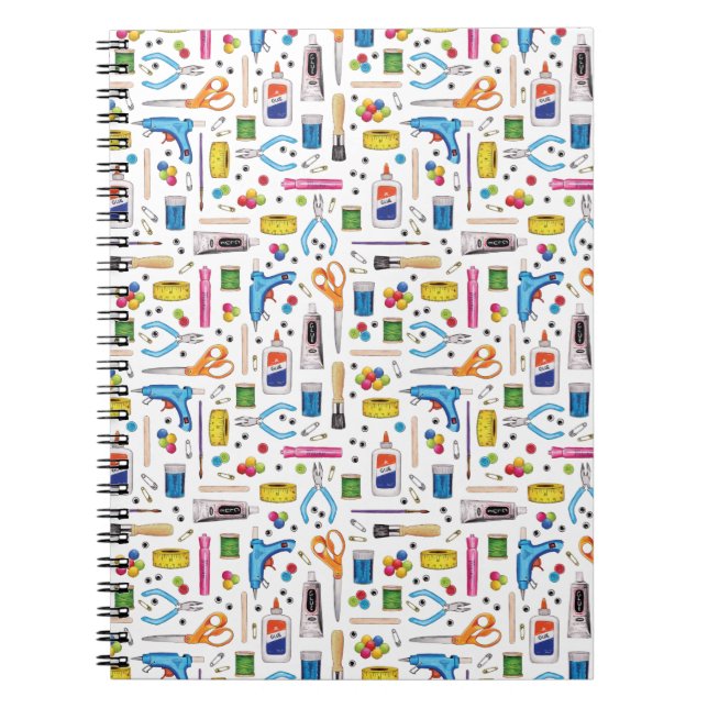 Caderno Espiral Suprimentos de Artesanato em Cute (Frente)