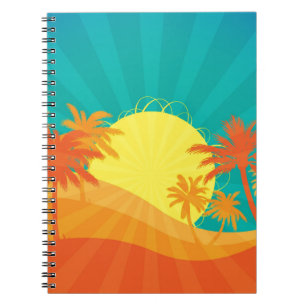 Caderno Espiral Surf tropical de Sunset Beach design