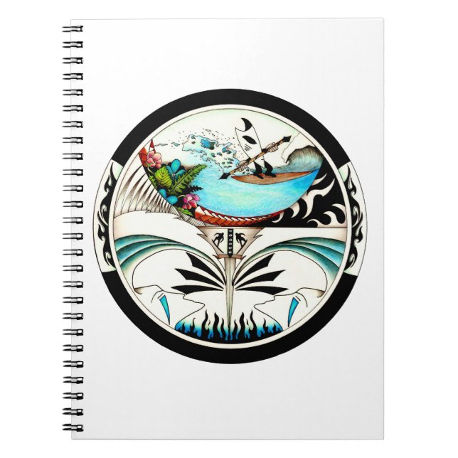 Caderno Espiral Surf tropical Mandala (Frente)