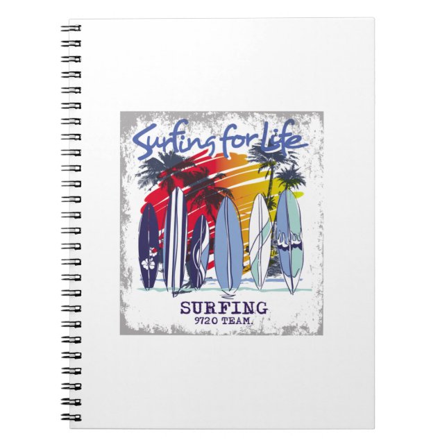 Caderno Espiral surfar na vida (Frente)