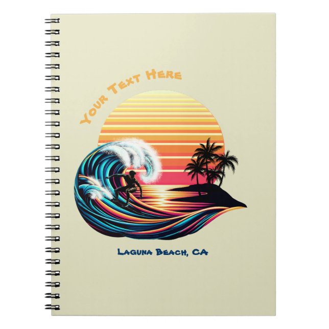 Caderno Espiral Surfar no Sunset - Notebook (Frente)