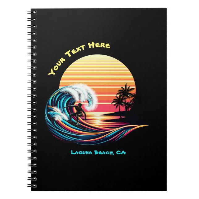 Caderno Espiral Surfar no Sunset - Notebook (Frente)
