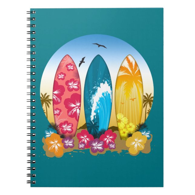 Caderno Espiral Surfboard Beach (Frente)