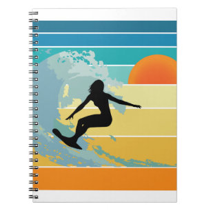 Caderno Espiral Surfer Girl Vintage Sunset