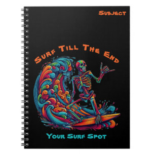 Caderno Espiral Surfista Colorida do Esqueleto - Notebook